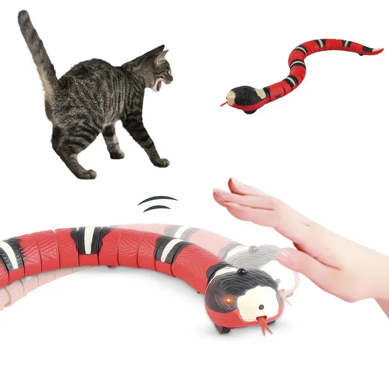 Smart Sensing Interactive Cat Toys Automatic Eletronic Snake Cat Teasering Play USBRechargeable Kitten Toys for Cats Dogs Pet