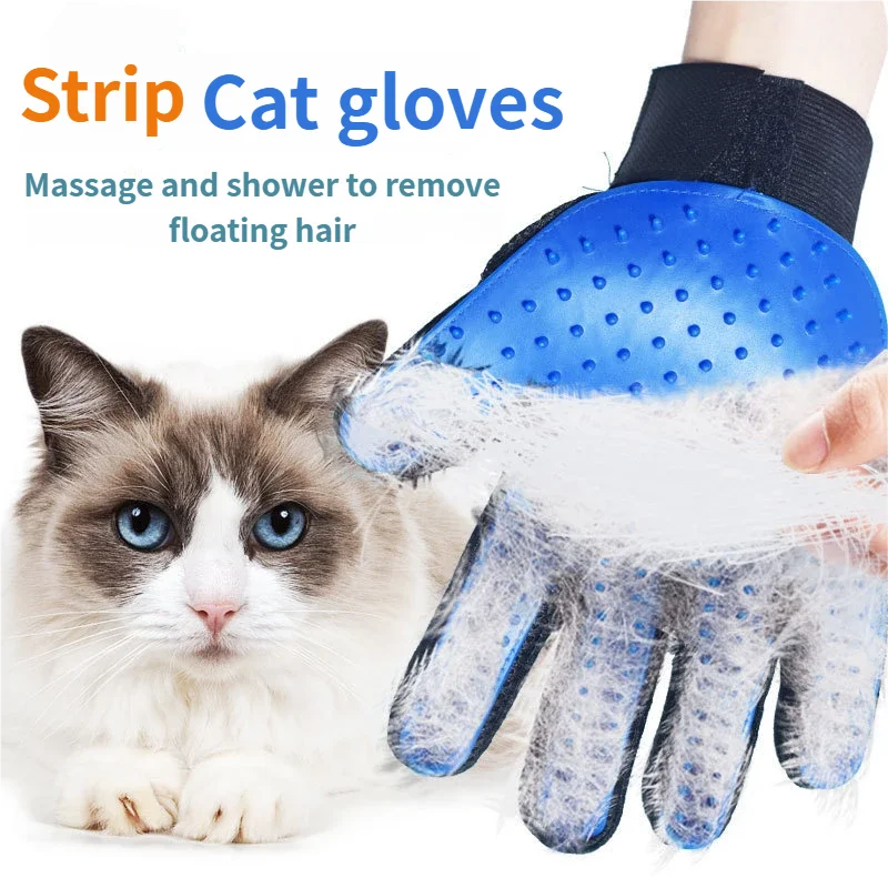 Pet Glove Cat Grooming Glove Cat Hair Deshedding Brush Gloves Dog Comb for Cats Bath Hair Remover Clean Massage Brush For Animal