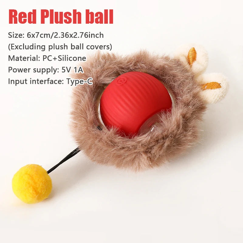 1PC Smart Cat Toys Automatic Rolling Ball Fake Tail Rechargeable Electric Pet Interactive Toy Cat Training Imitate Mouse Tail 1P