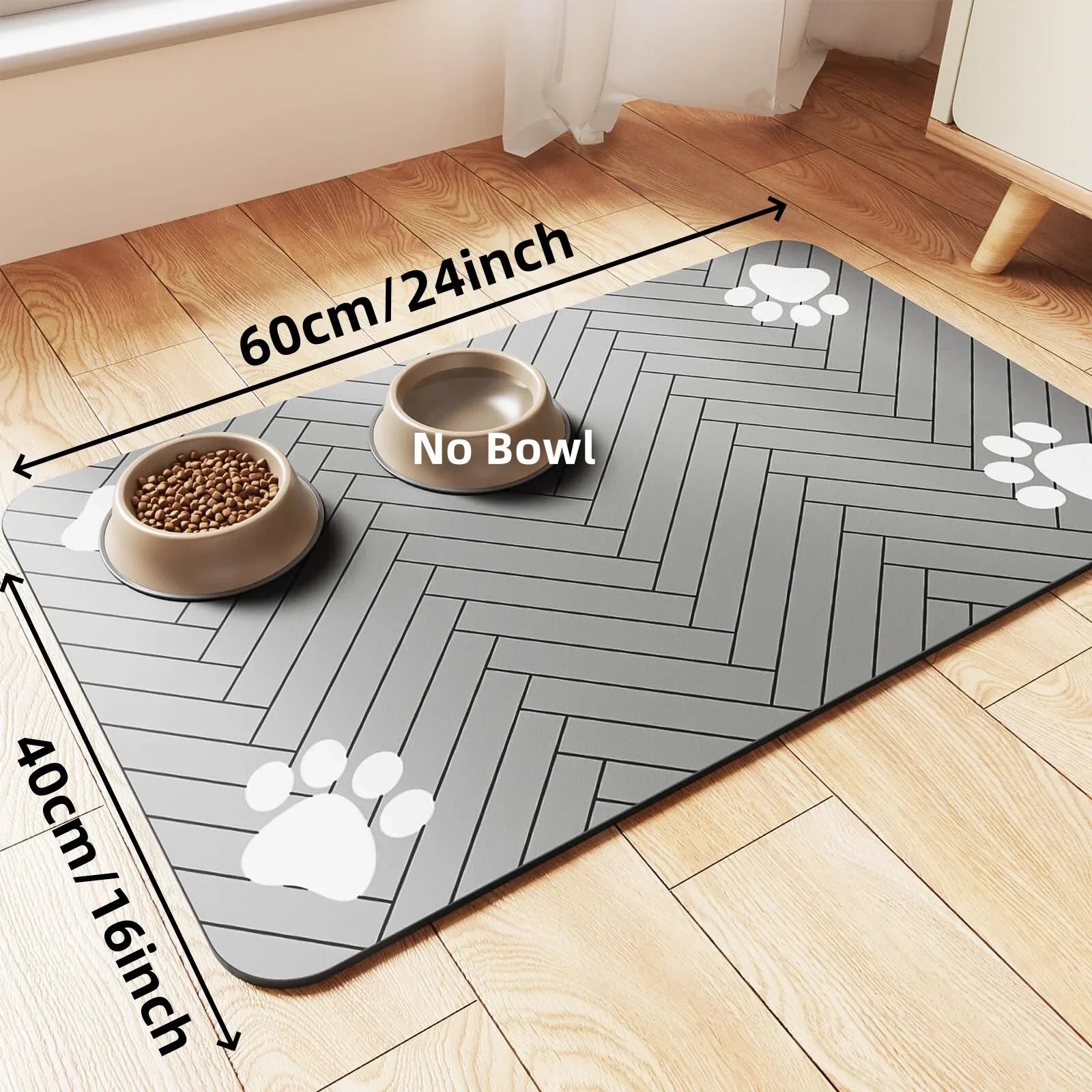 S（little kitten ）、M、L bsorbent Pet Feeding Mat, Waterproof Placemat for Dog & Cat Food & Water Bowls, Quick-Dry Rubber Backing