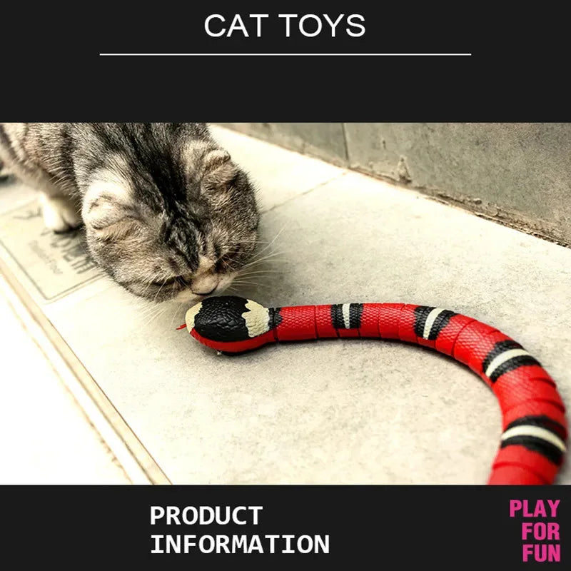 Smart Sensing Interactive Cat Toys Automatic Eletronic Snake Cat Teasering Play USBRechargeable Kitten Toys for Cats Dogs Pet