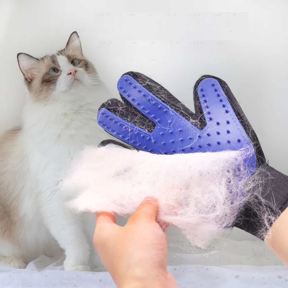 Pet Glove Cat Grooming Glove Cat Hair Deshedding Brush Gloves Dog Comb for Cats Bath Hair Remover Clean Massage Brush For Animal