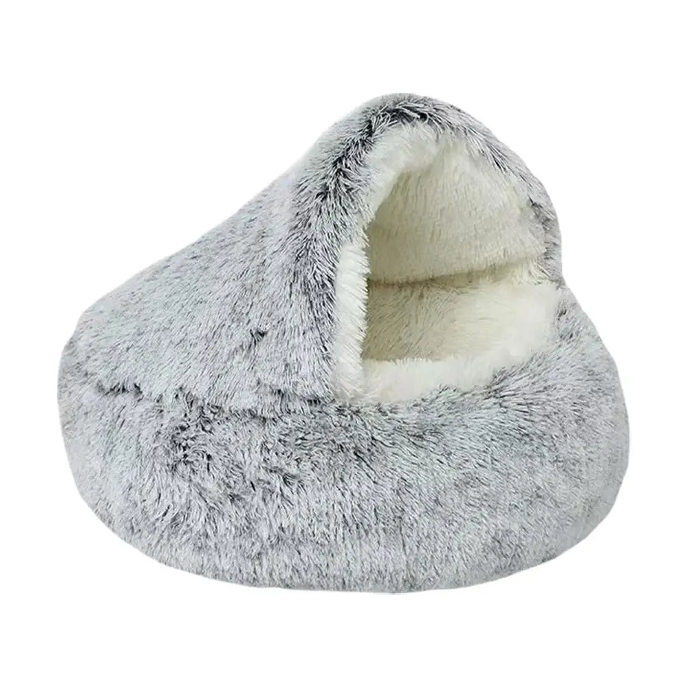 Winter Plush Round Cat Bed Pet Mattress Warm Soft Comfortable Basket Cat Dog 2 in 1 Sleeping Bag Nest for Small Dogs
